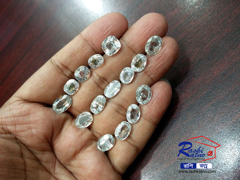 White Zircon Stone সাদা জারকন পাথর