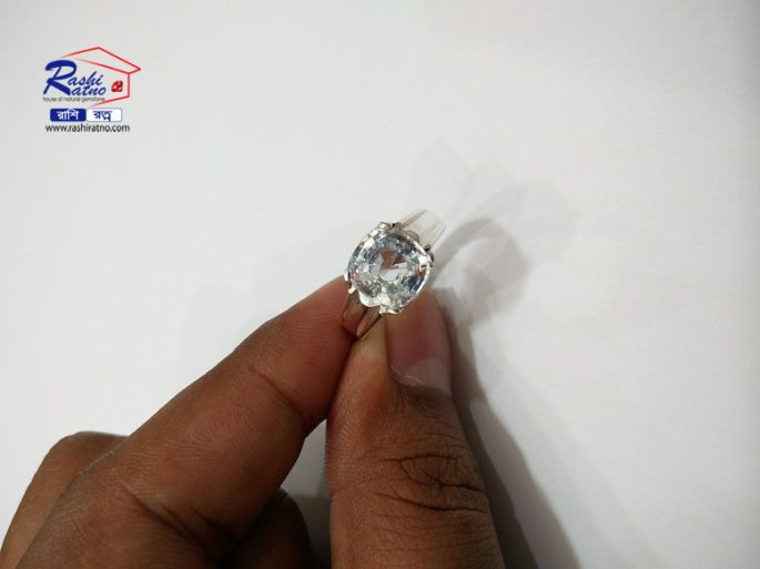 White Zircon Stone Ring (সাদা জারকন)